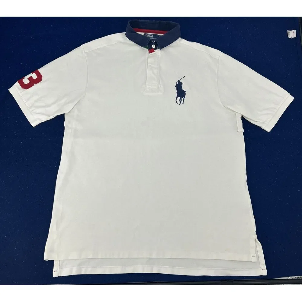 Polo Ralph Lauren Rugby Short‎ Men's XLT Tall White Polo Big Pony #3 Preppy